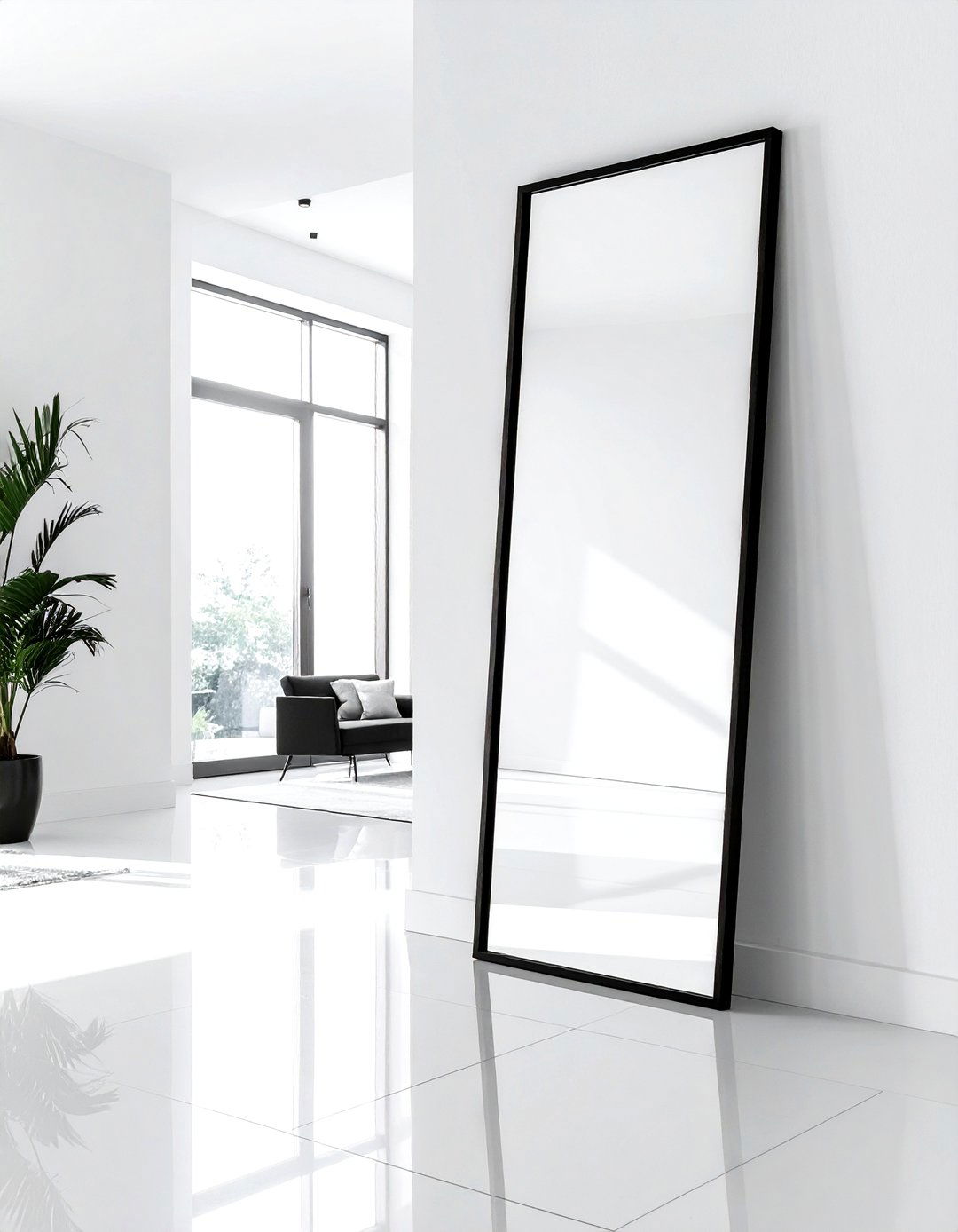 Oversized Floor Mirror - 30 airy decor ideas