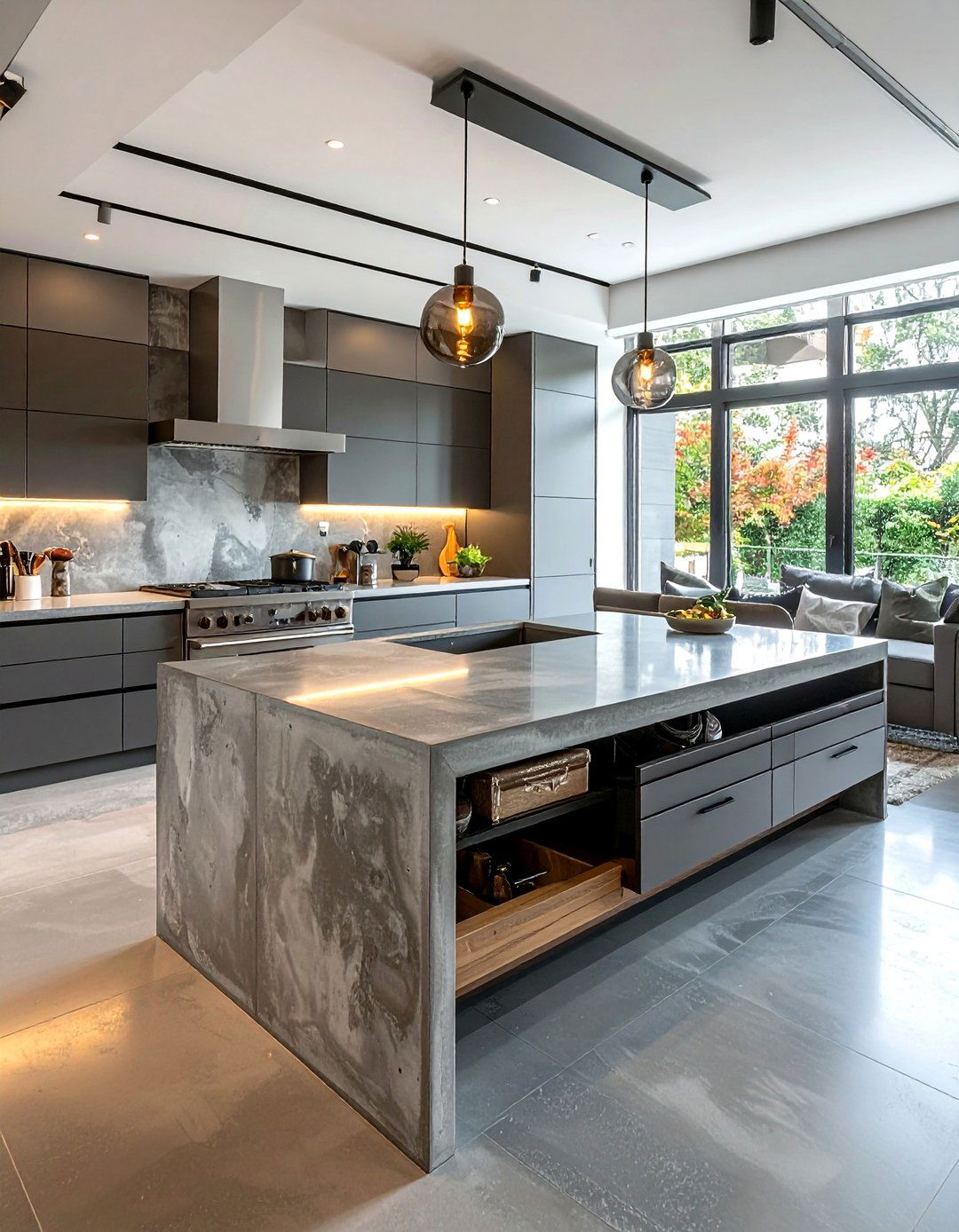 Oversized Kitchen Island - 30 commercial style kitchen ideas