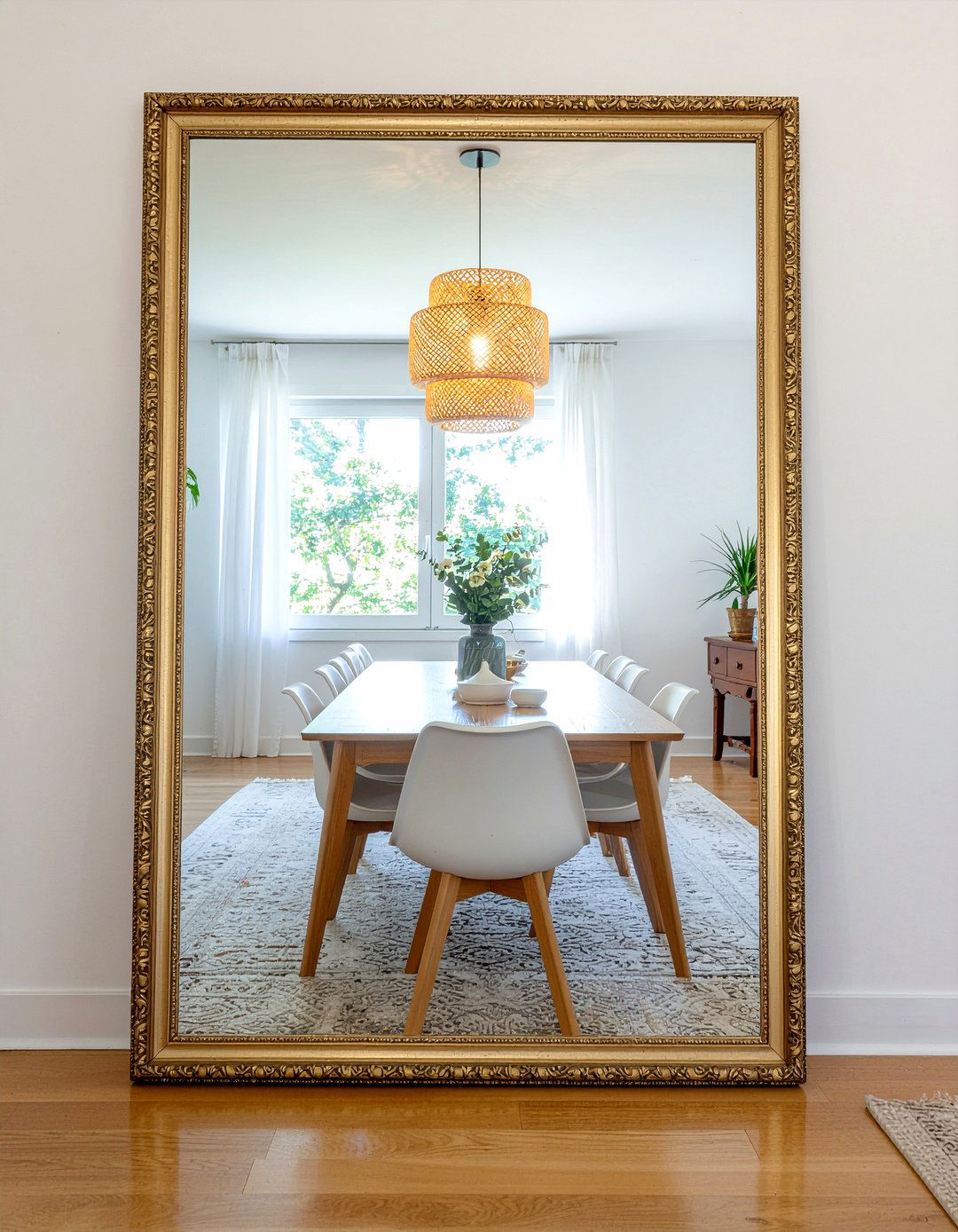Oversized Mirrors - 30 cozy dining room ideas