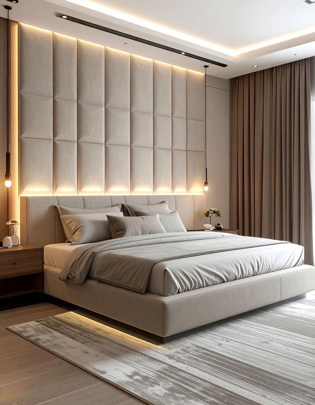 Oversized Padded Headboard - 30 plush bedroom ideas
