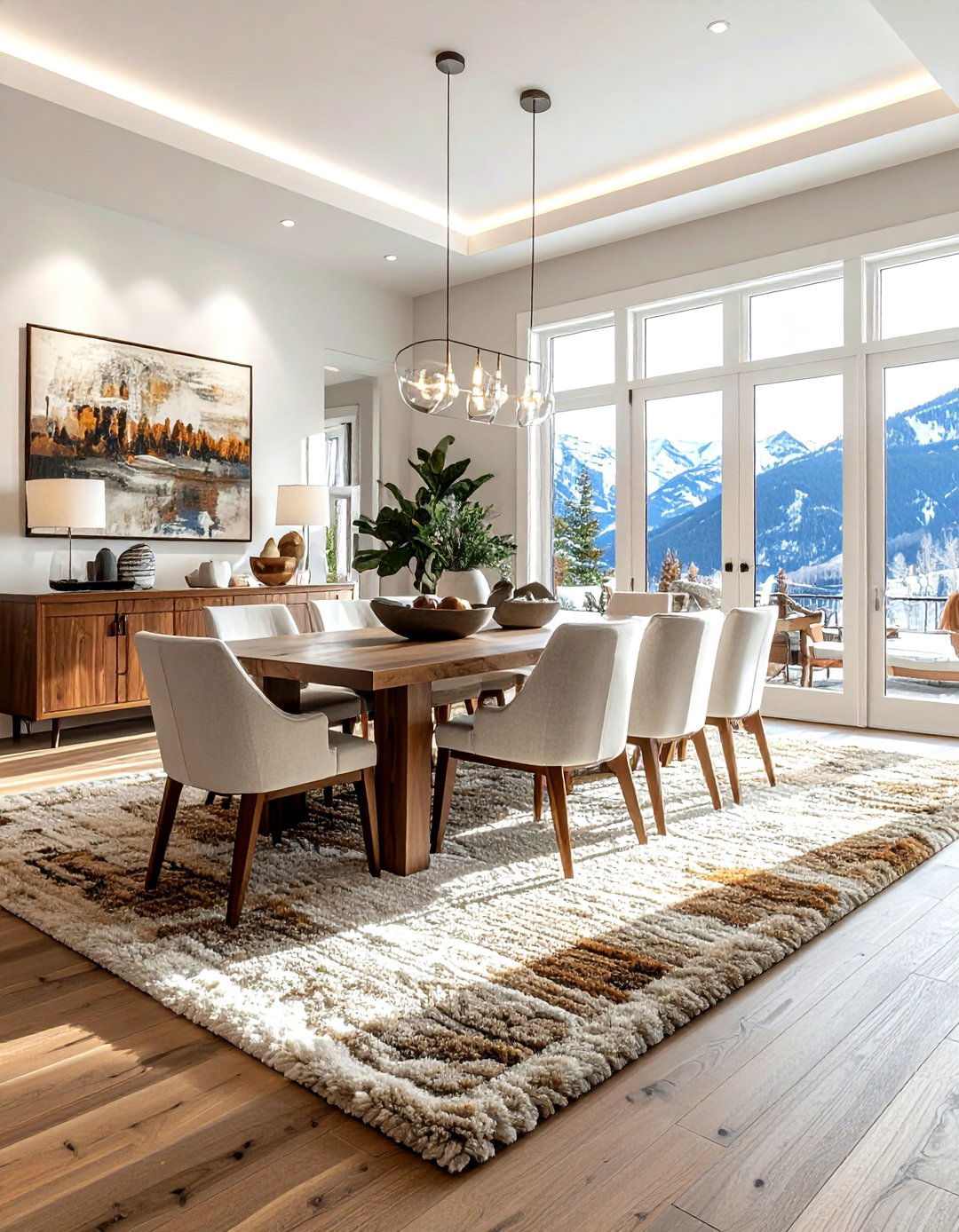 Oversized Rug Dining Room - 30 Aspen dining room ideas