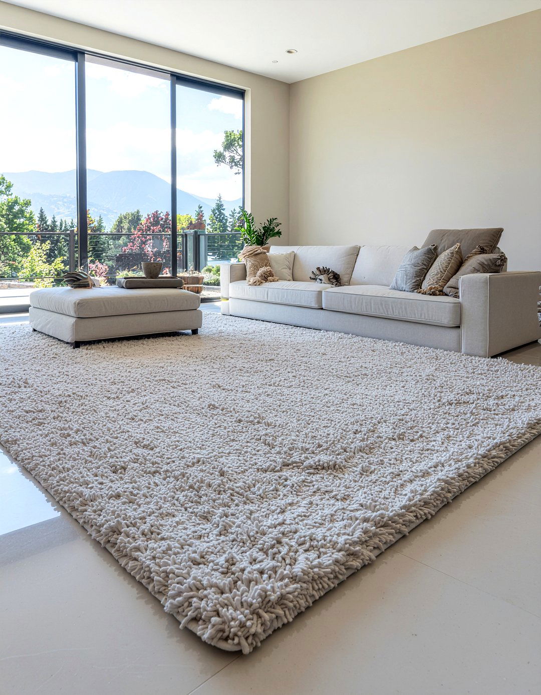 Oversized Rug Filling Room - 30 living room rug placement ideas