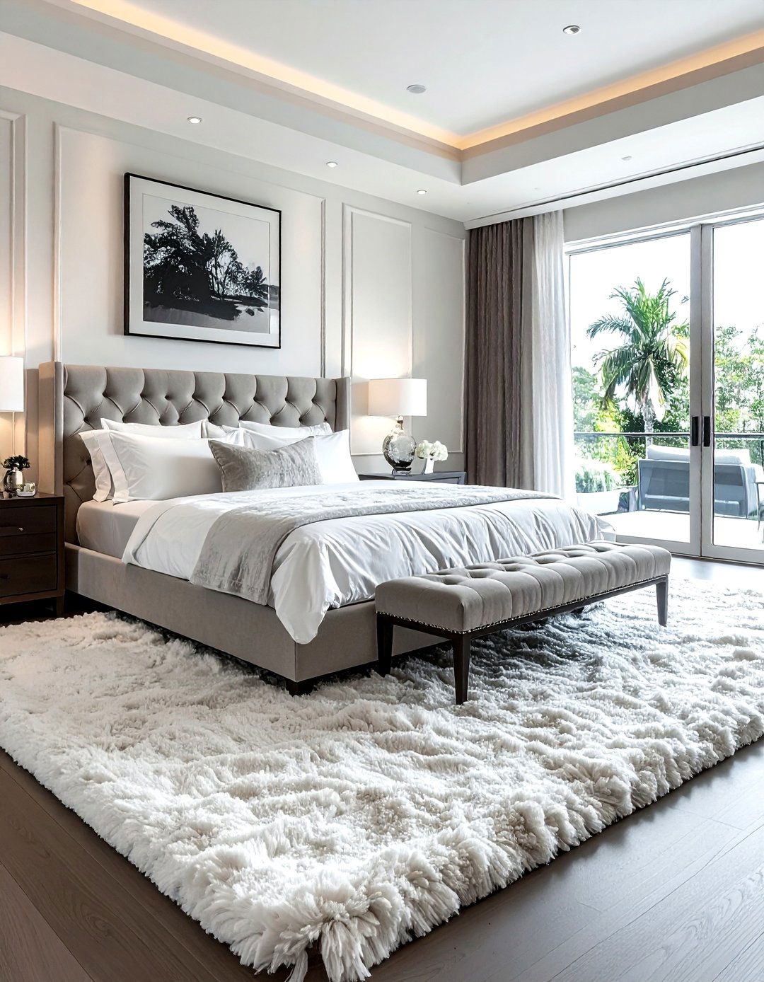 Oversized Shag Rug Master Suite - 30 shag rug ideas