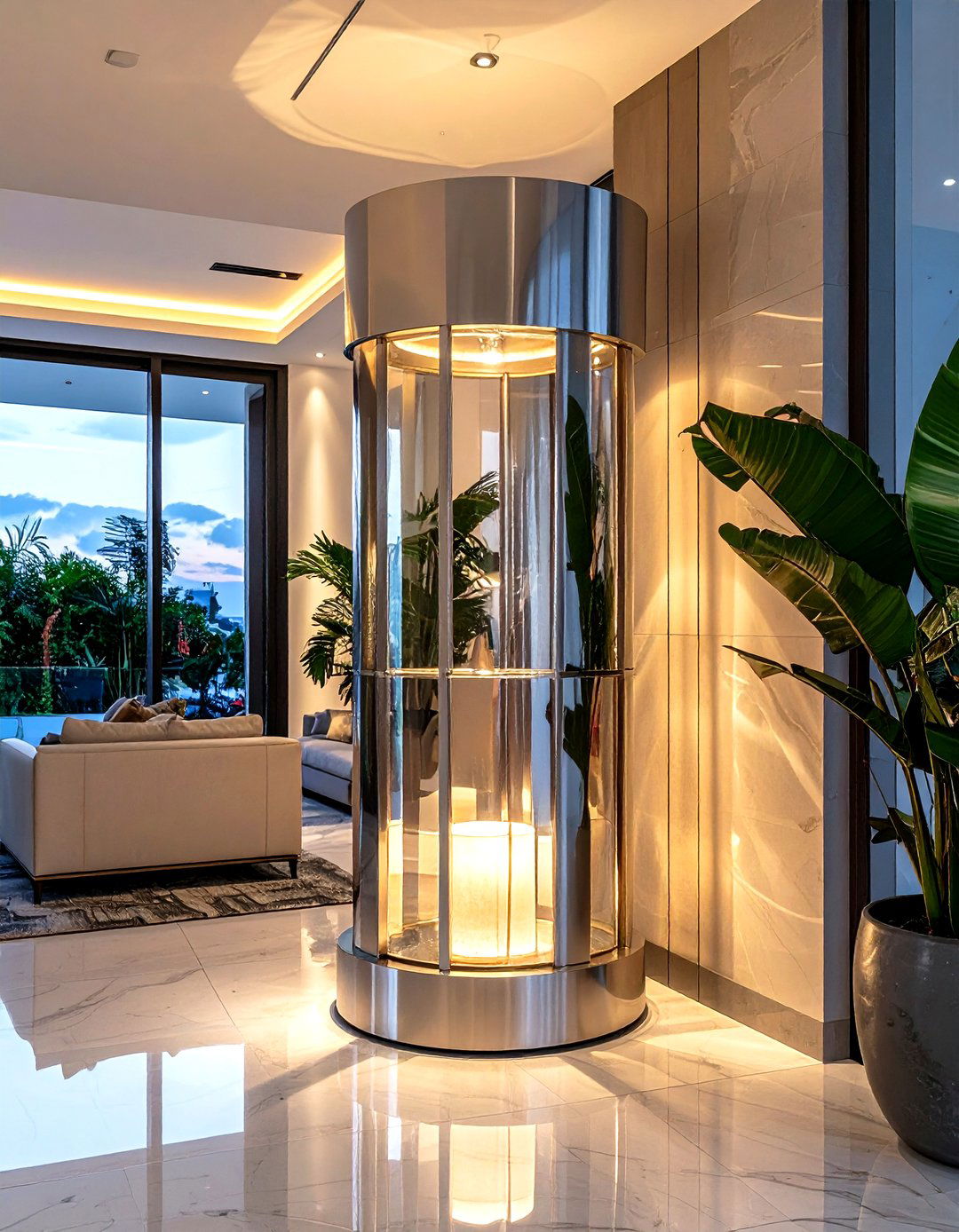 Oversized Silver Entrance Lantern - 30 living room candle lanterns