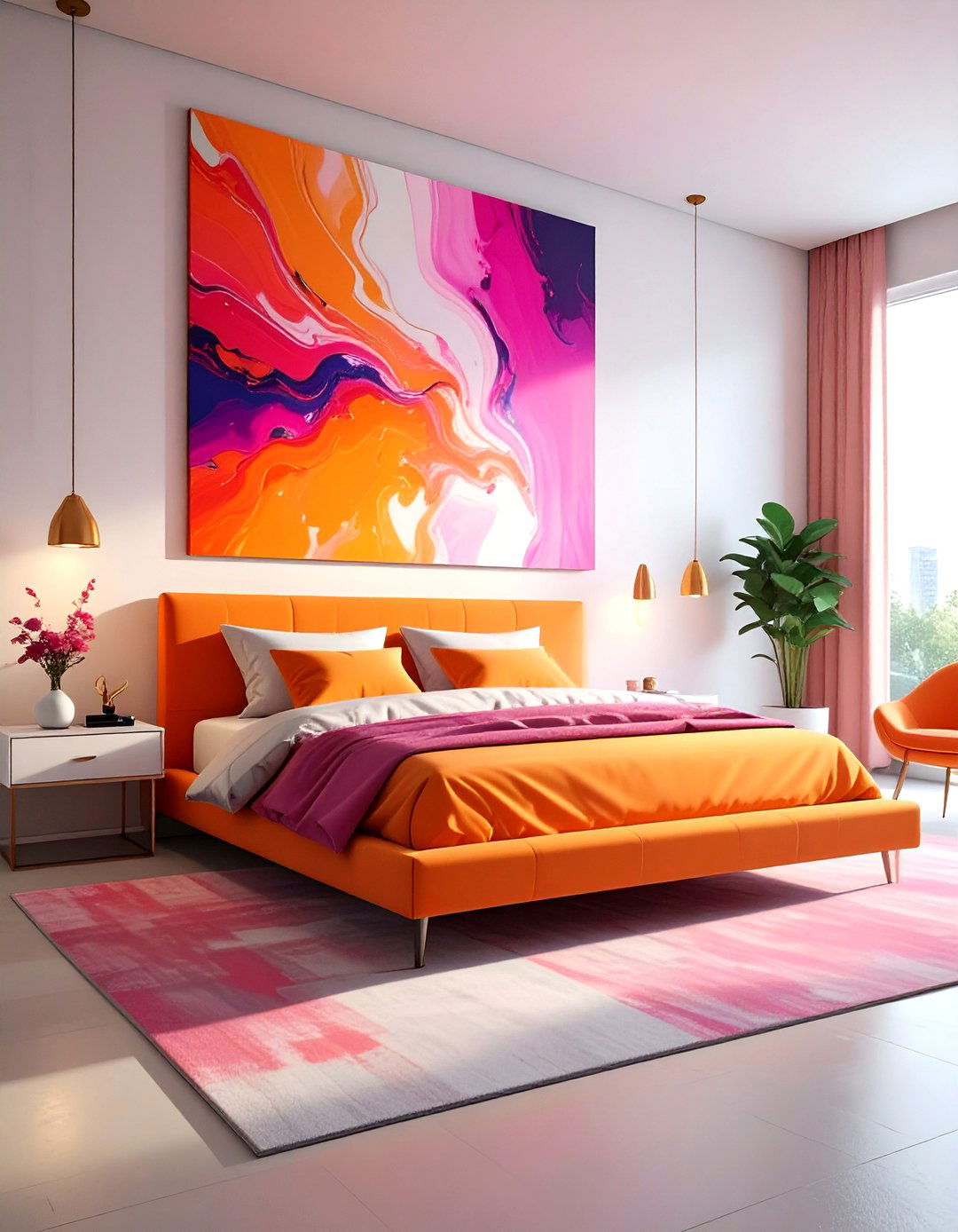 Oversized Statement Art Bedroom - 30 maximalist bedroom ideas