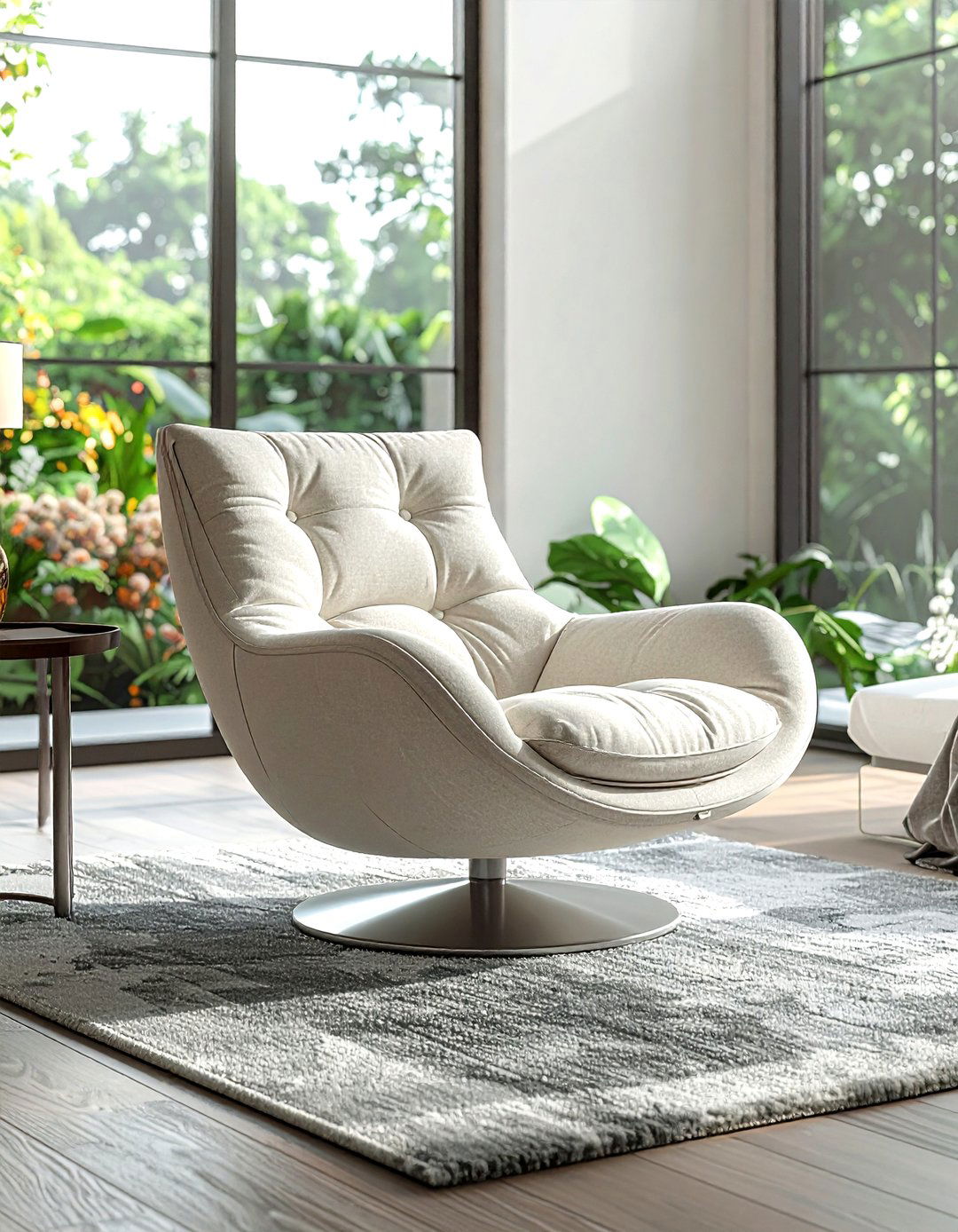 Oversized Swivel Chair - 30 bedroom seating arrangements ideas