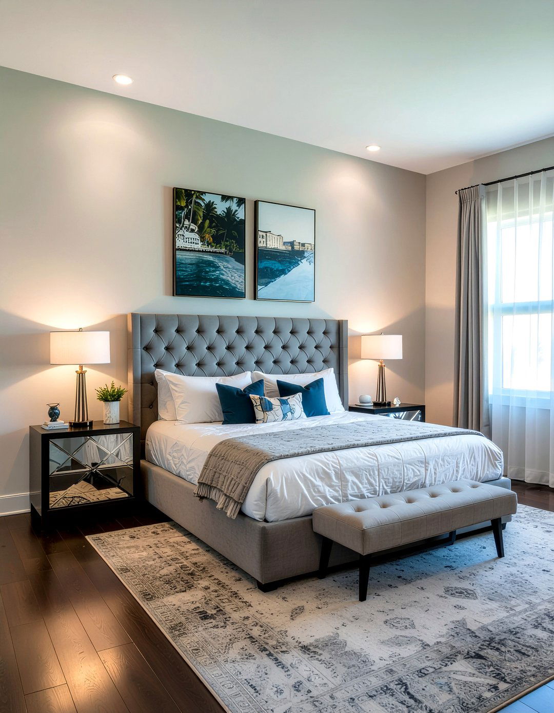 Oversized Tufted Headboard - 30 bedroom tufted headboards