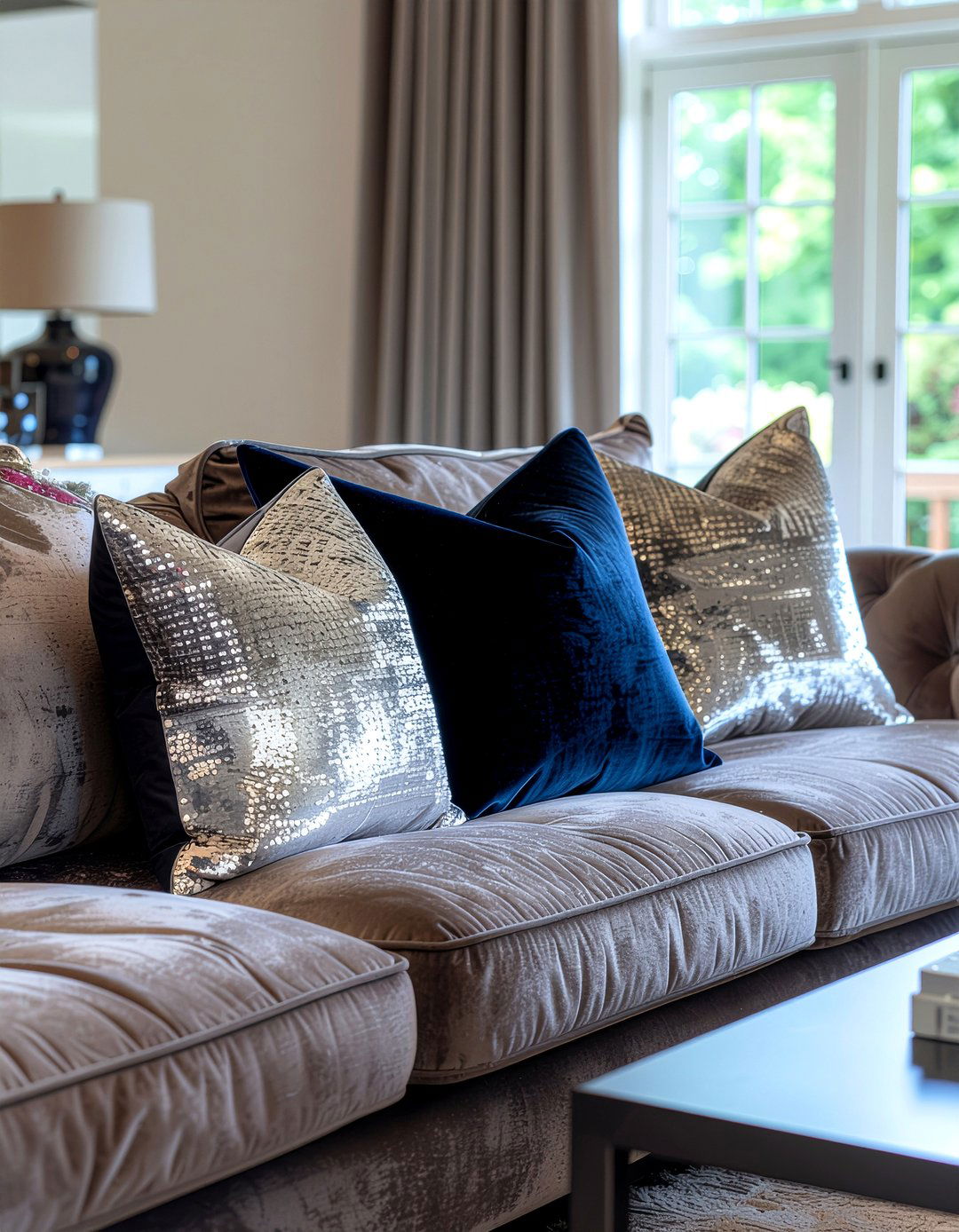 Oversized Velvet Throw Pillows - 30 living room throw pillow arrangement