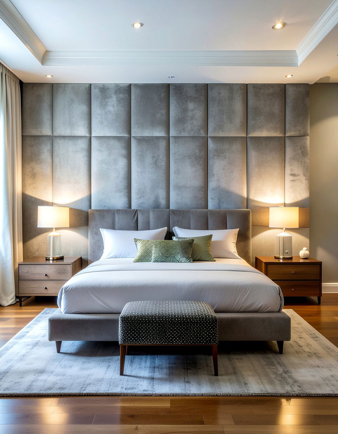 Oversized Velvet Wall Panels - 30 bedroom velvet headboards