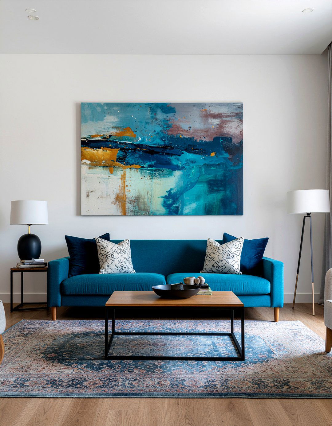 Oversized Wall Art - 30 masculine living room ideas