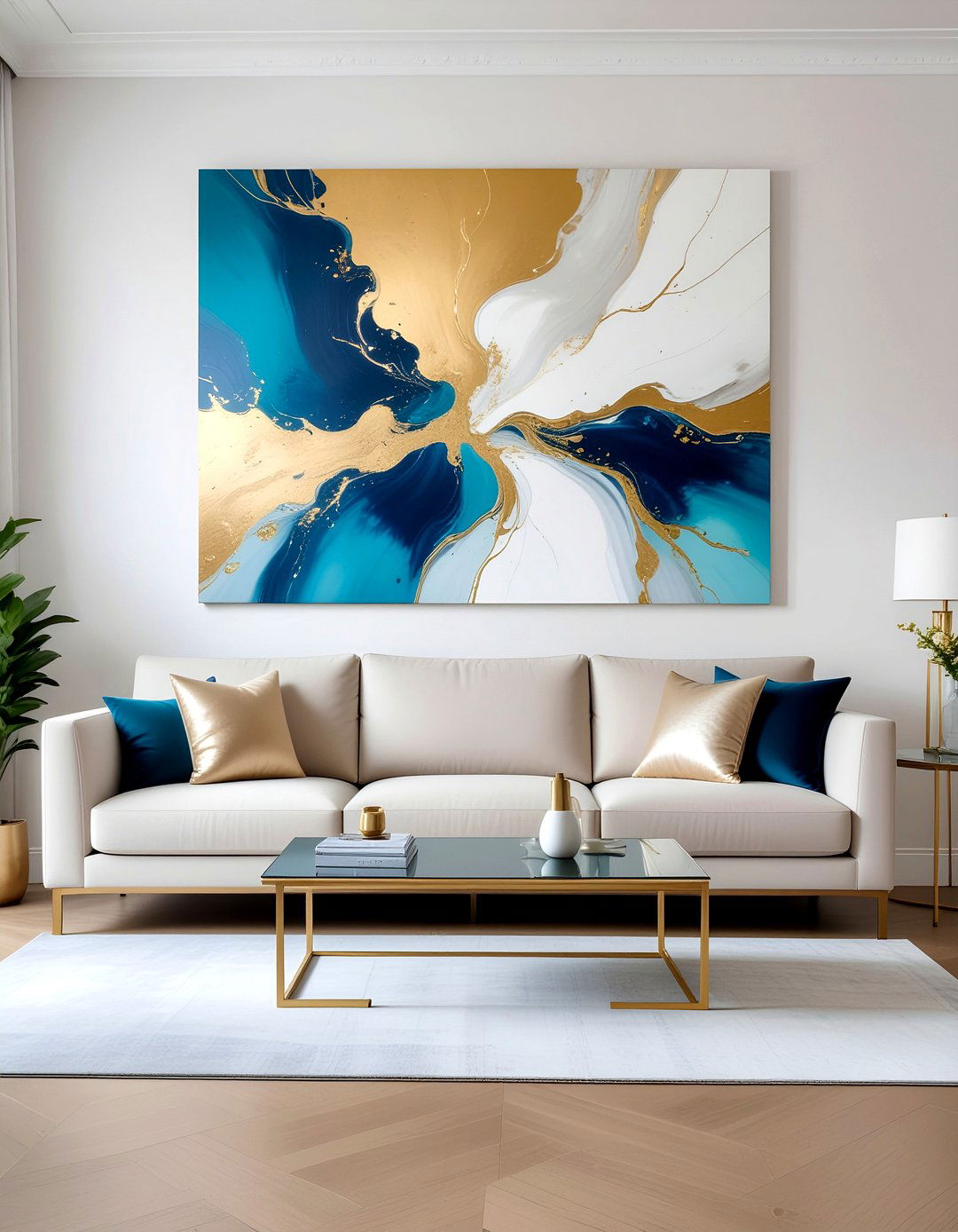 Oversized Wall Art - 30 glam living room ideas