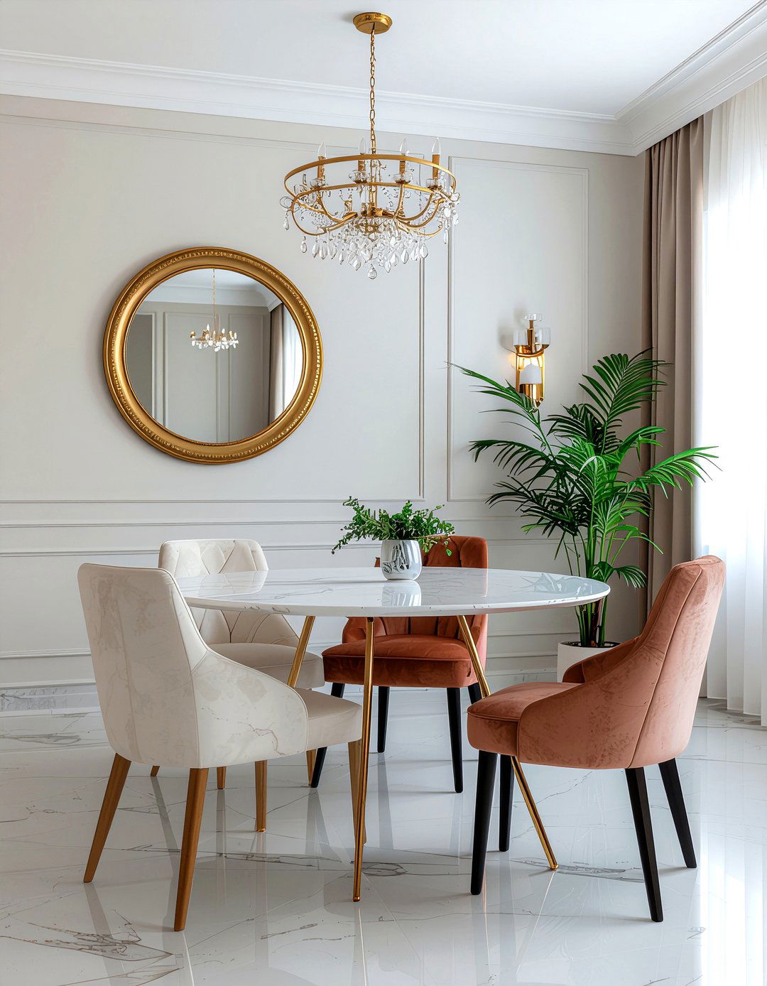 Oversized Wall Mirror - 30 dining room makeover ideas