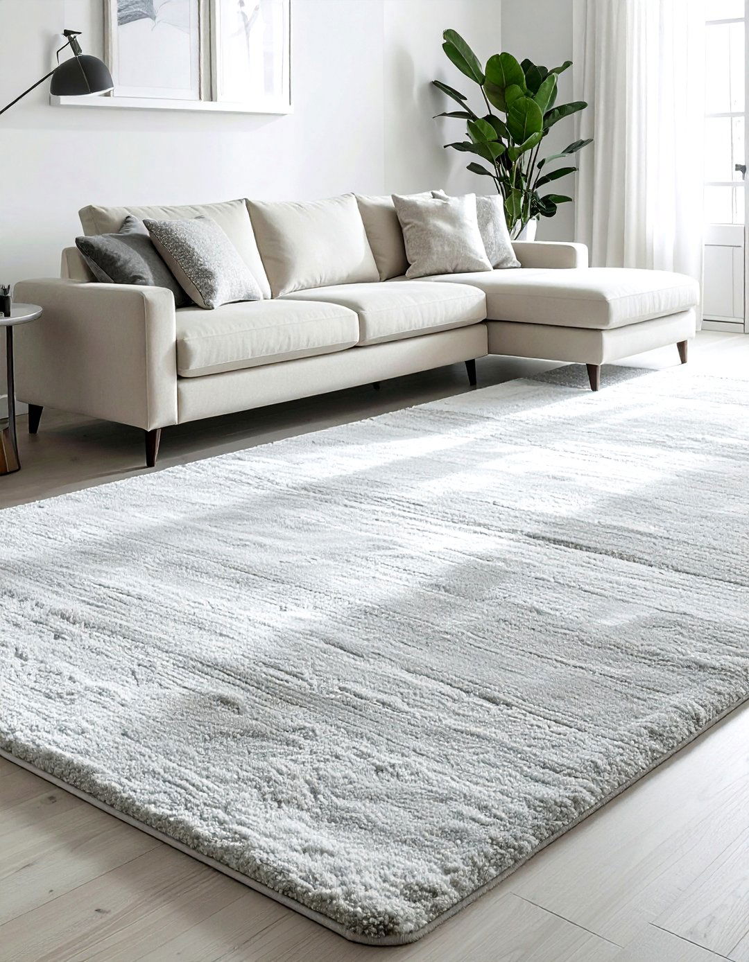 Oversized area rug - 30 living room hacks