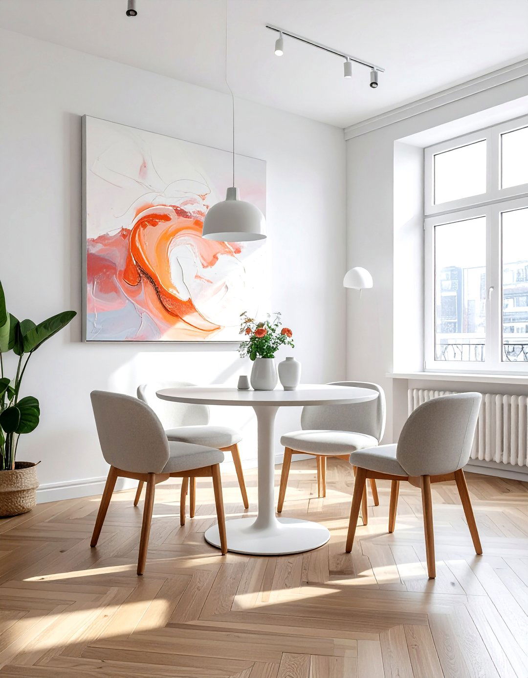 Oversized art small dining - 30 dining room for small spaces