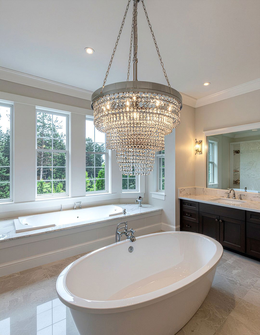 Oversized bathroom chandelier - 30 bathroom chandelier ideas