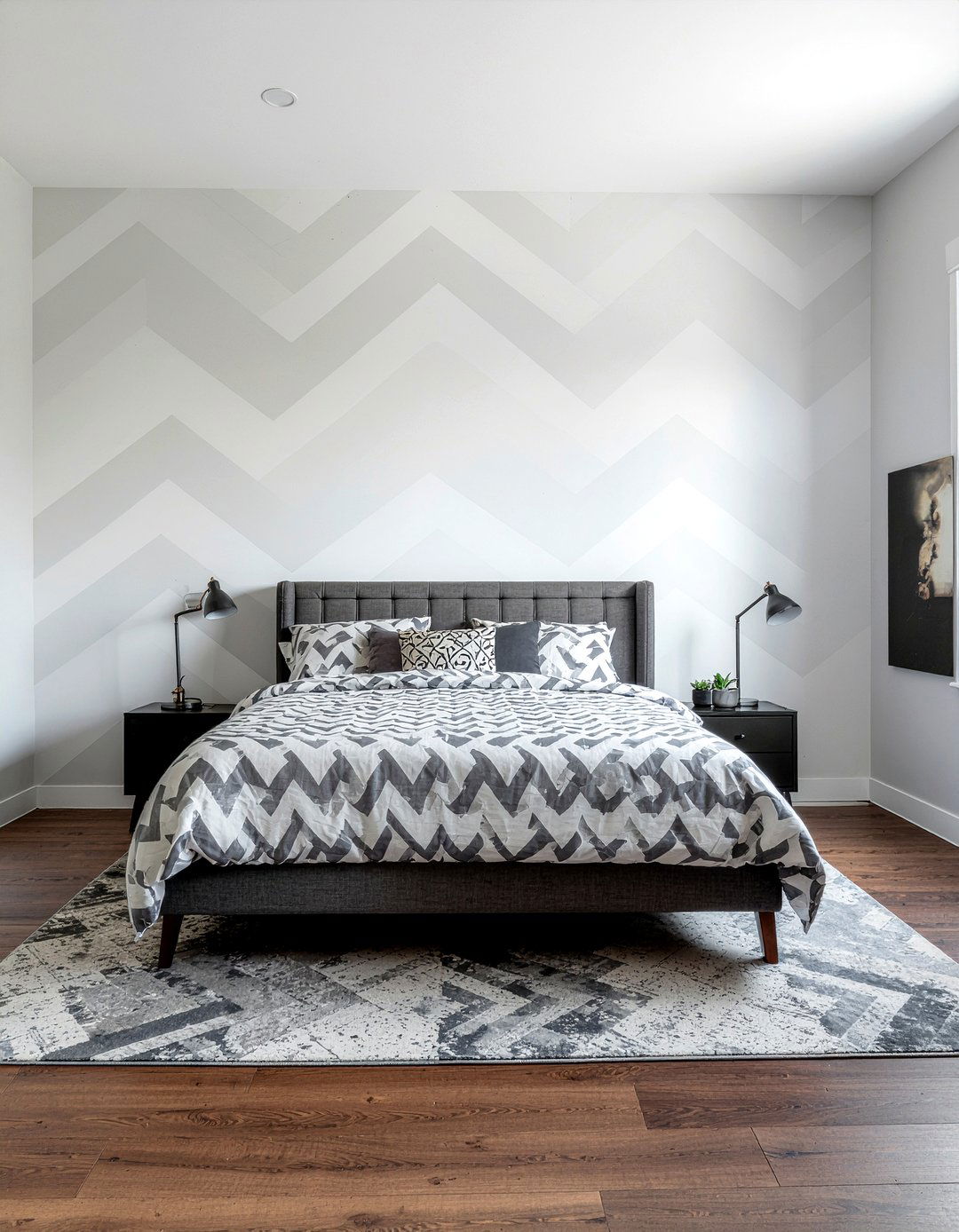 Oversized chevron wallpaper - 30 bedroom bold wallpapers