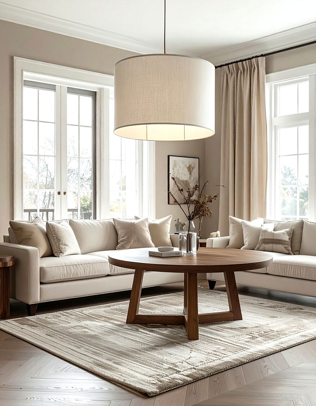 Oversized drum shade - 30 dining room lamp ideas