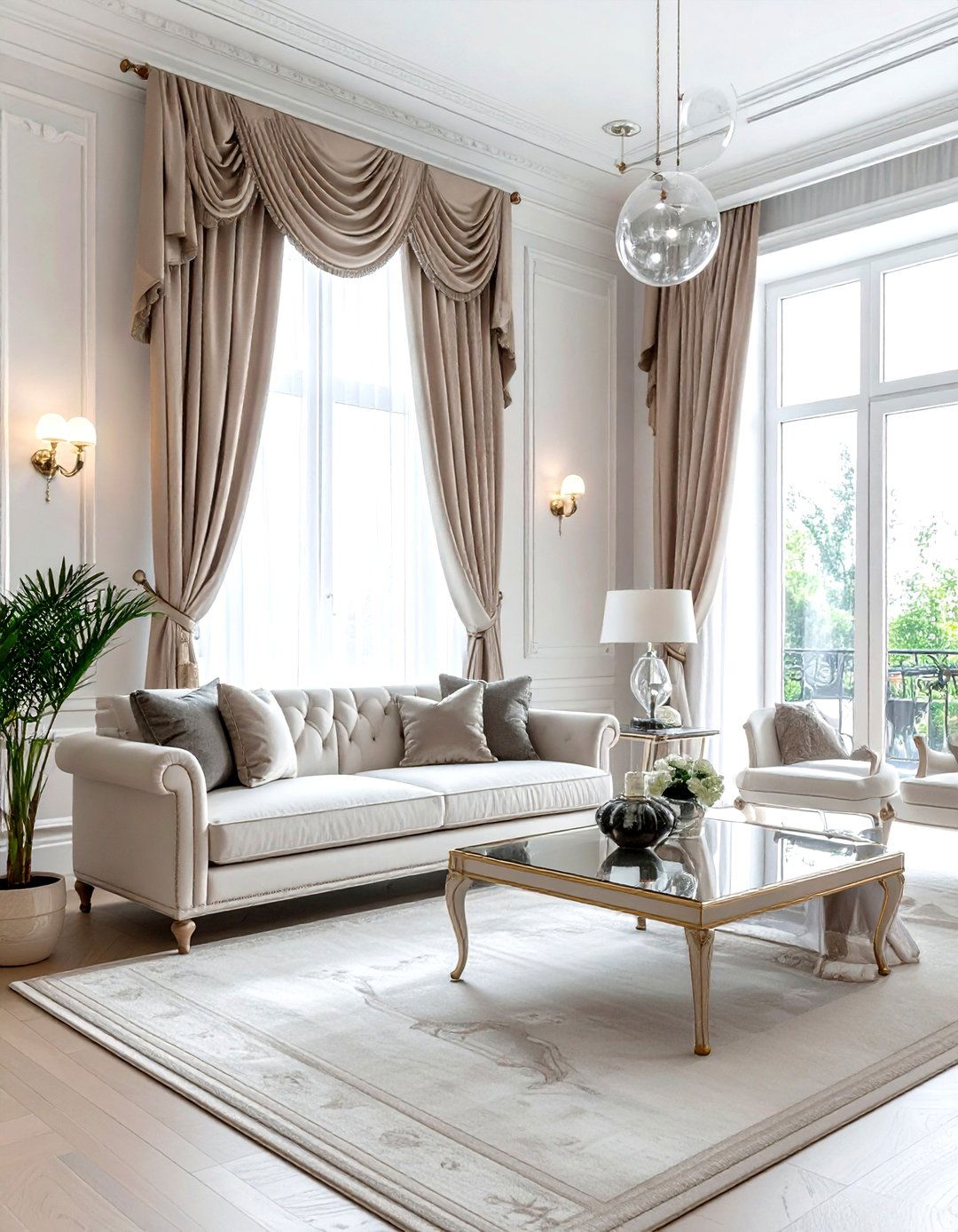 Oversized finial curtain rod