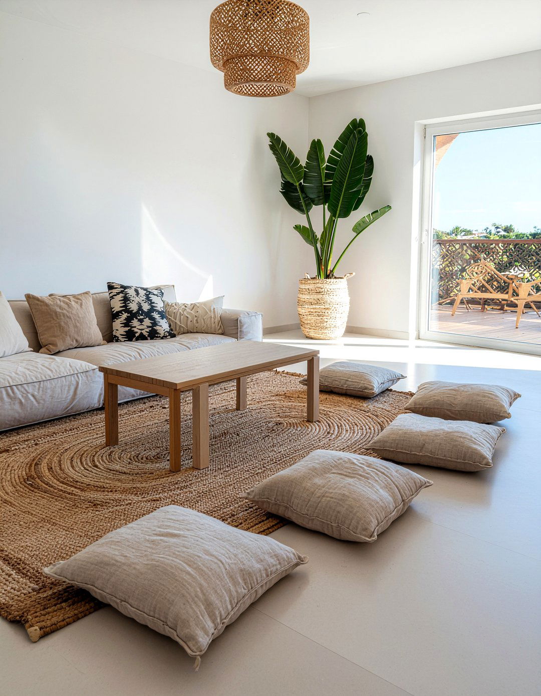 Oversized floor cushions - 30 Mediterranean living room ideas