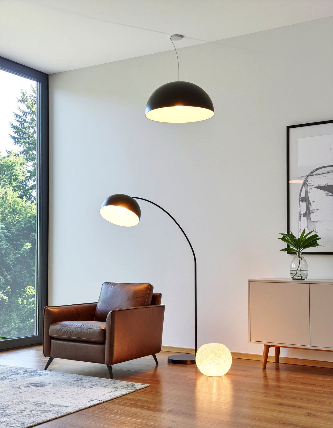 Oversized floor lamps - 30 cozy living room ideas