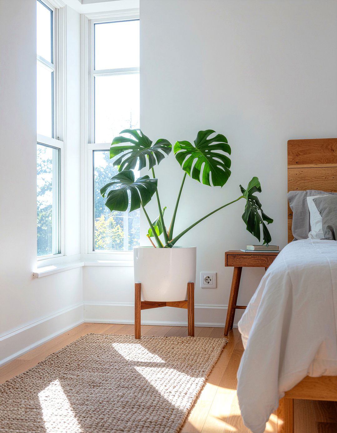 Oversized floor plant - 30 renter bedroom ideas