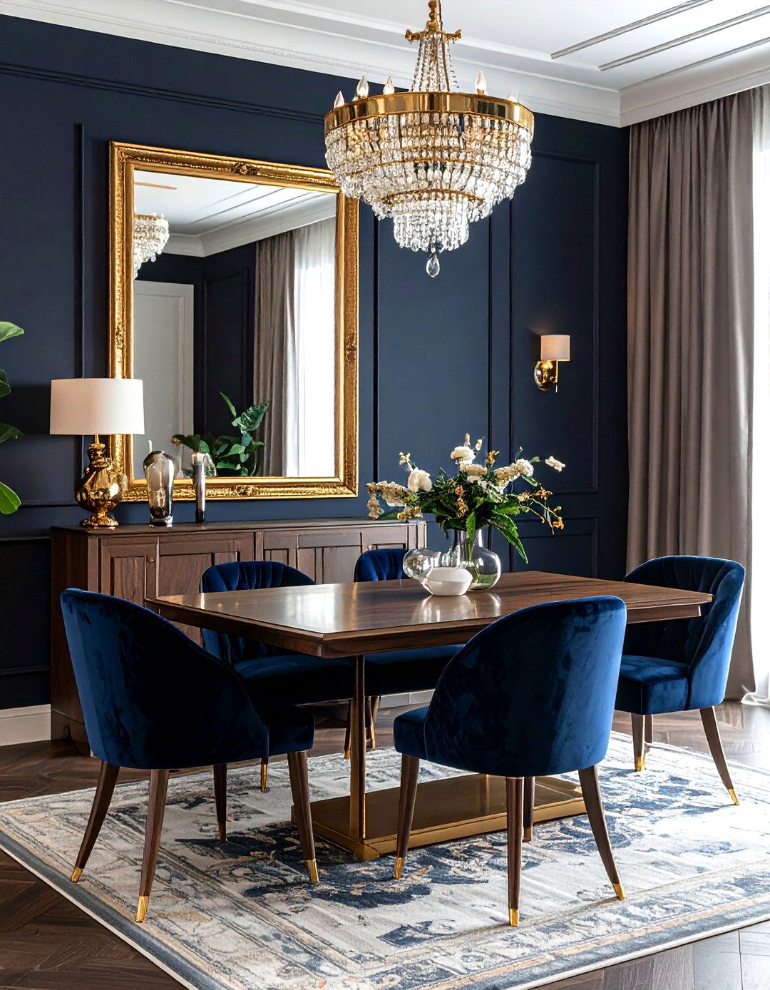 Oversized gold floor mirror - 30 floor mirror dining room ideas