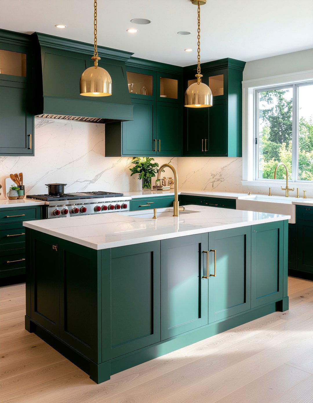 Oversized gold kitchen handles - 30 gold kitchen hardware ideas