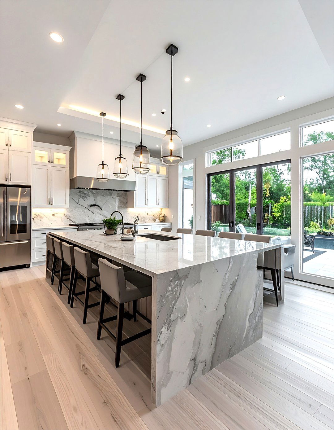 Oversized island layout - 30 kitchen island ideas