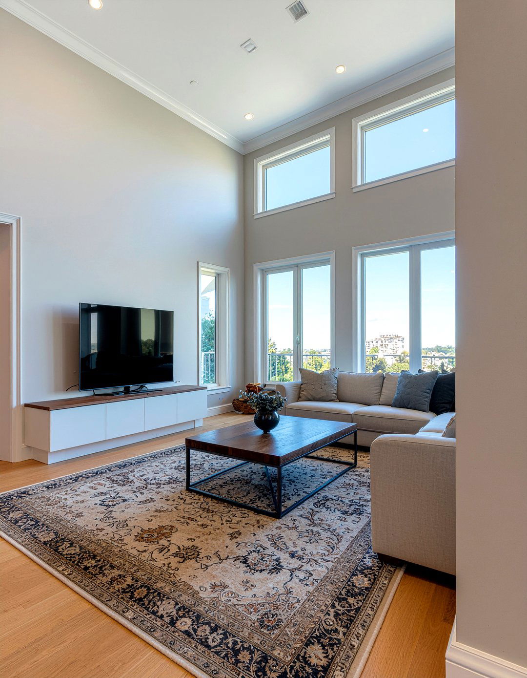 Oversized media console - 30 living room tv stand ideas