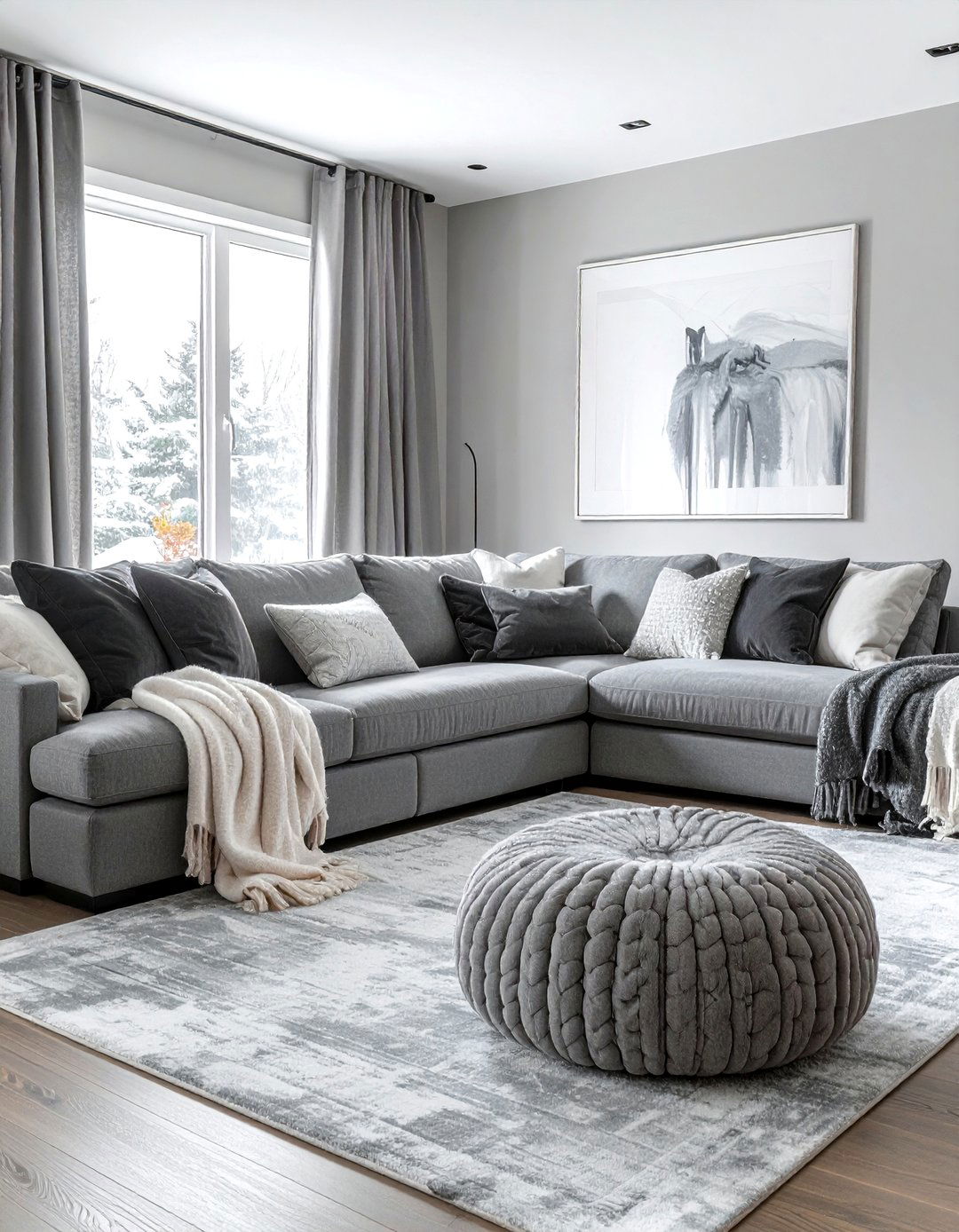 Oversized sectional living room - 30 cozy living room settings