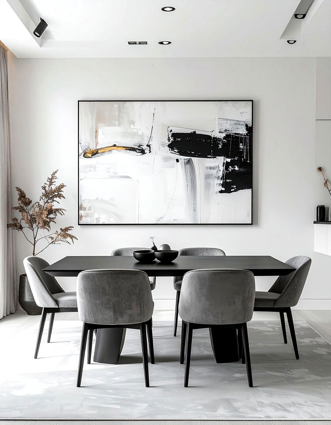 Oversized wall art - 30 narrow dining room ideas