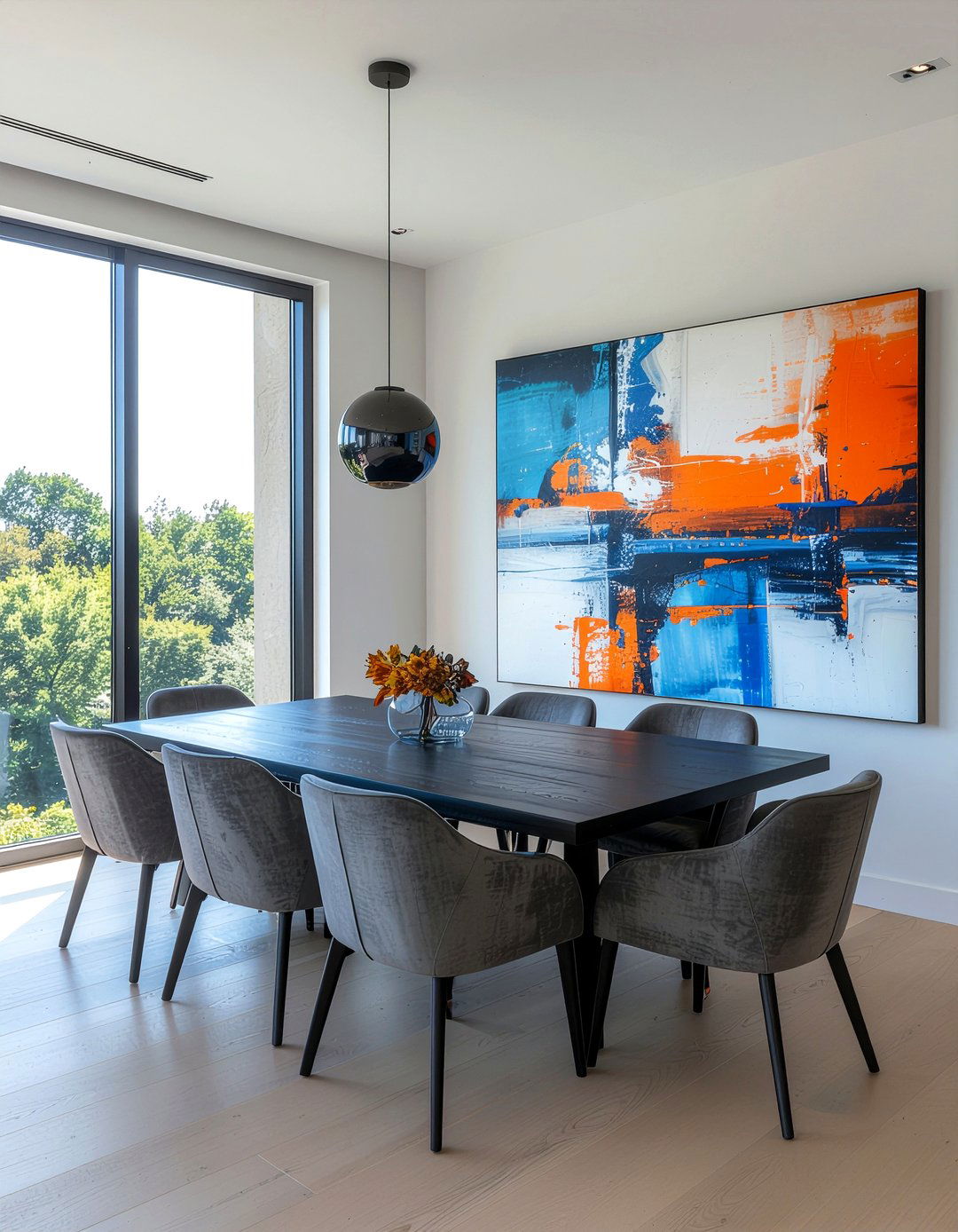 Oversized wall art - 30 renter-friendly dining room ideas