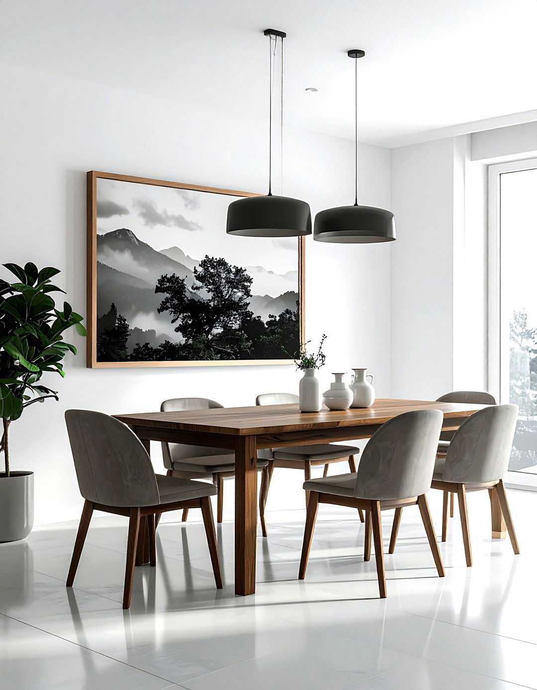 Oversized wall art dining room - 30 Fixer Upper dining room ideas