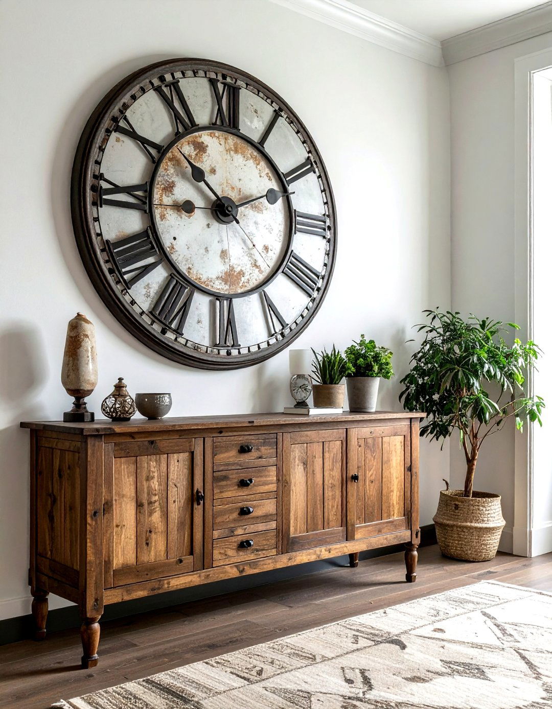 Oversized wall clock - 30 French cottage dining room ideas