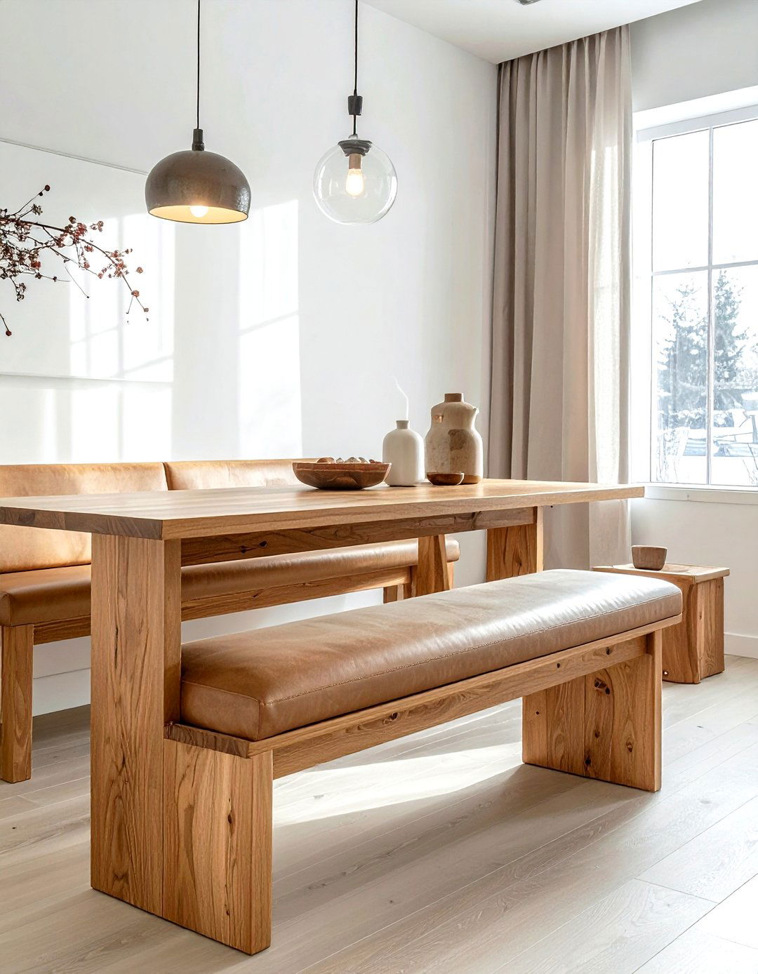 Padded Top Wood Bench - 30 wood dining bench ideas