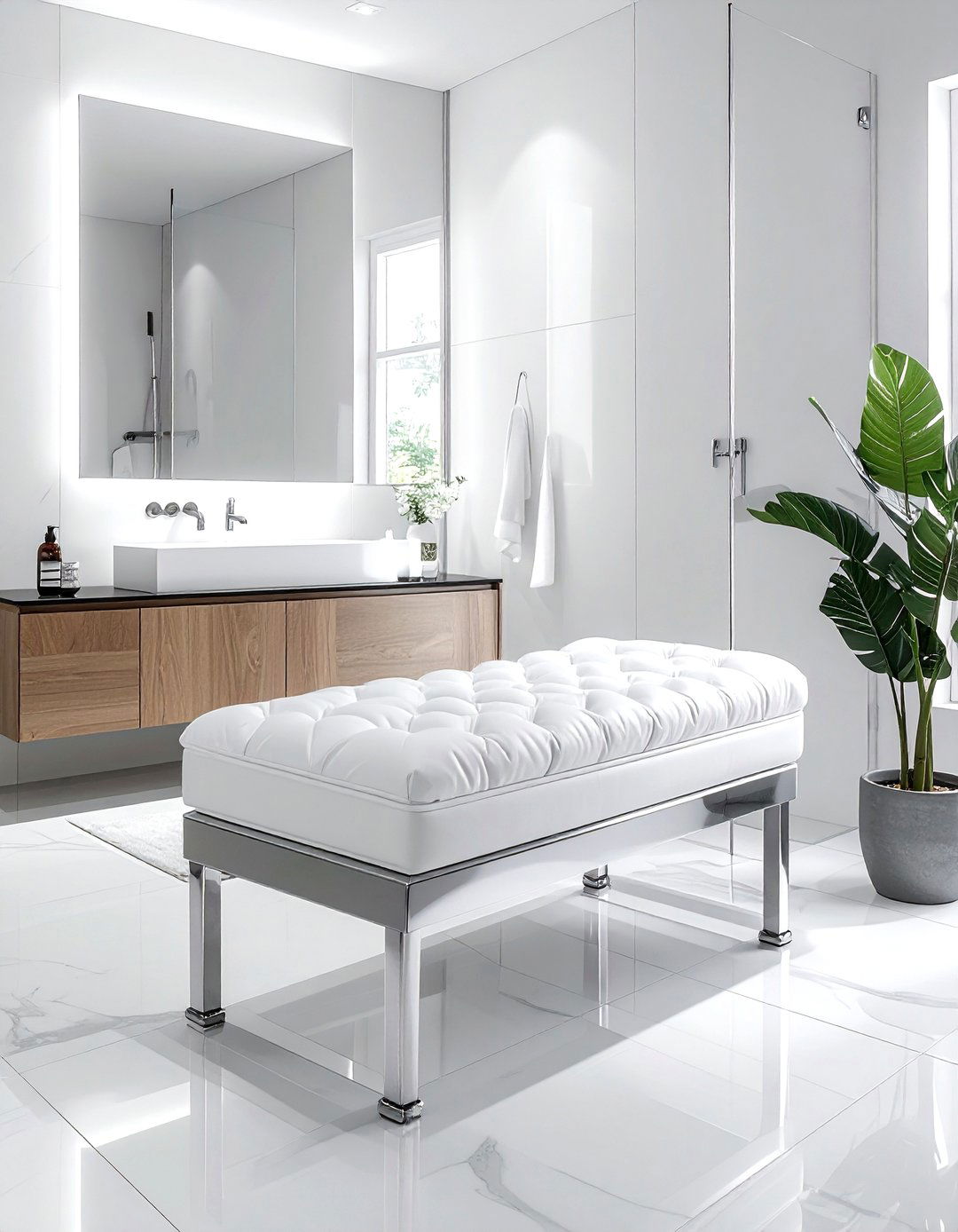 Padded shower bench - 30 senior friendly bathroom ideas