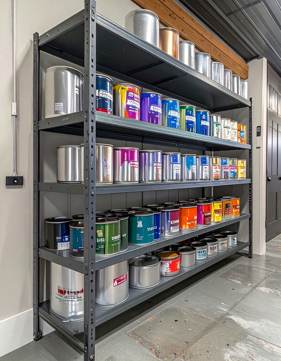 Paint can shelf - 30 garage organization ideas