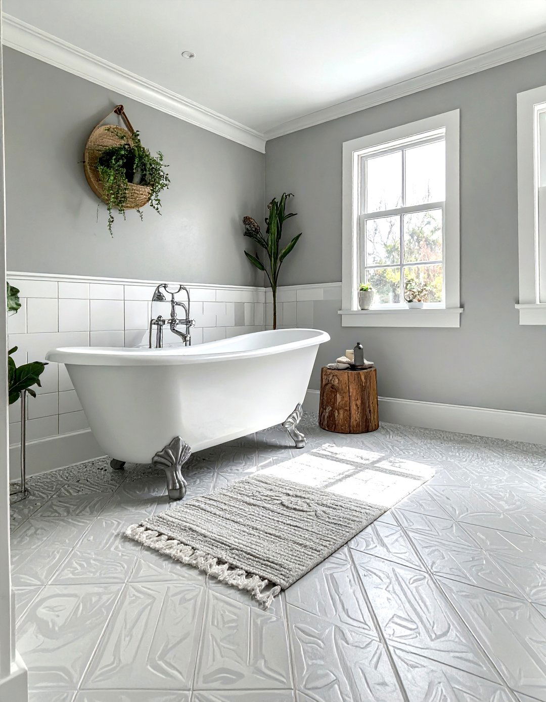 Paint floor tile - 30 cheap bathroom remodel ideas