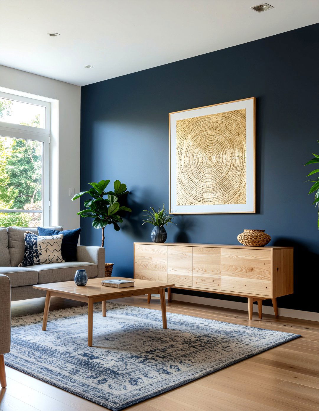 Painted Accent Wall - 30 cheap living room ideas