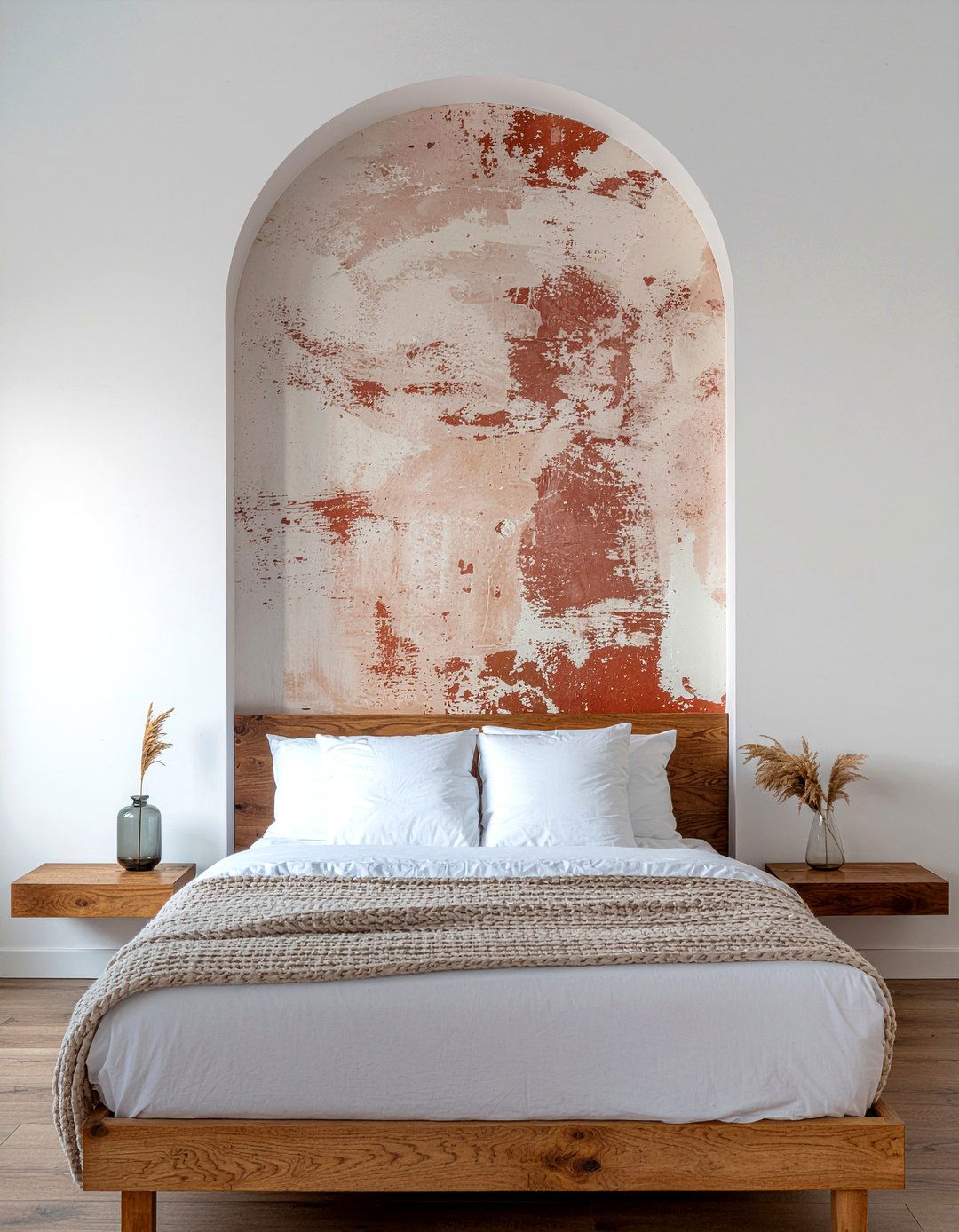 Painted Arch Behind Bed - 30 DIY bedroom ideas