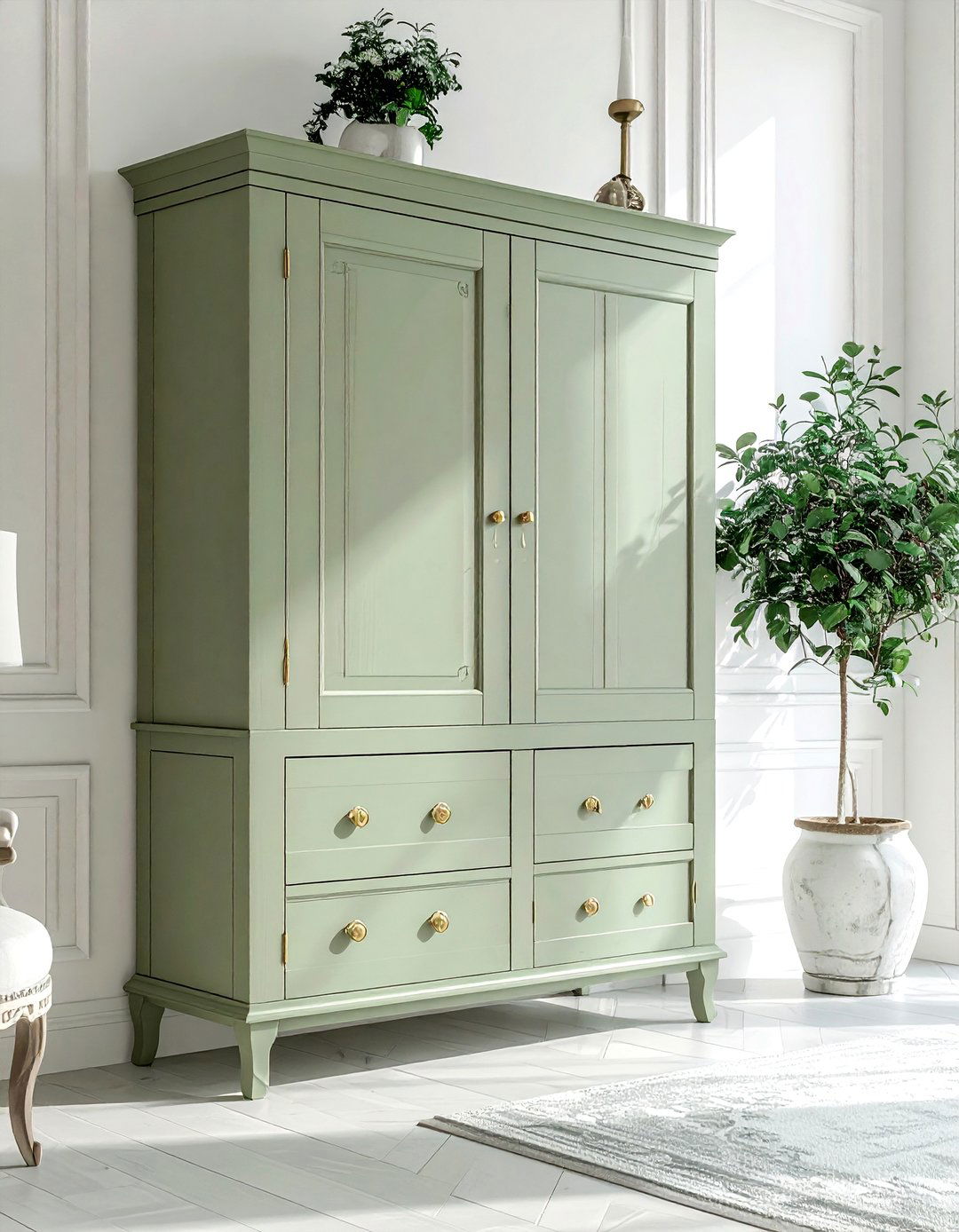 Painted Armoire - 30 secondhand bedroom ideas