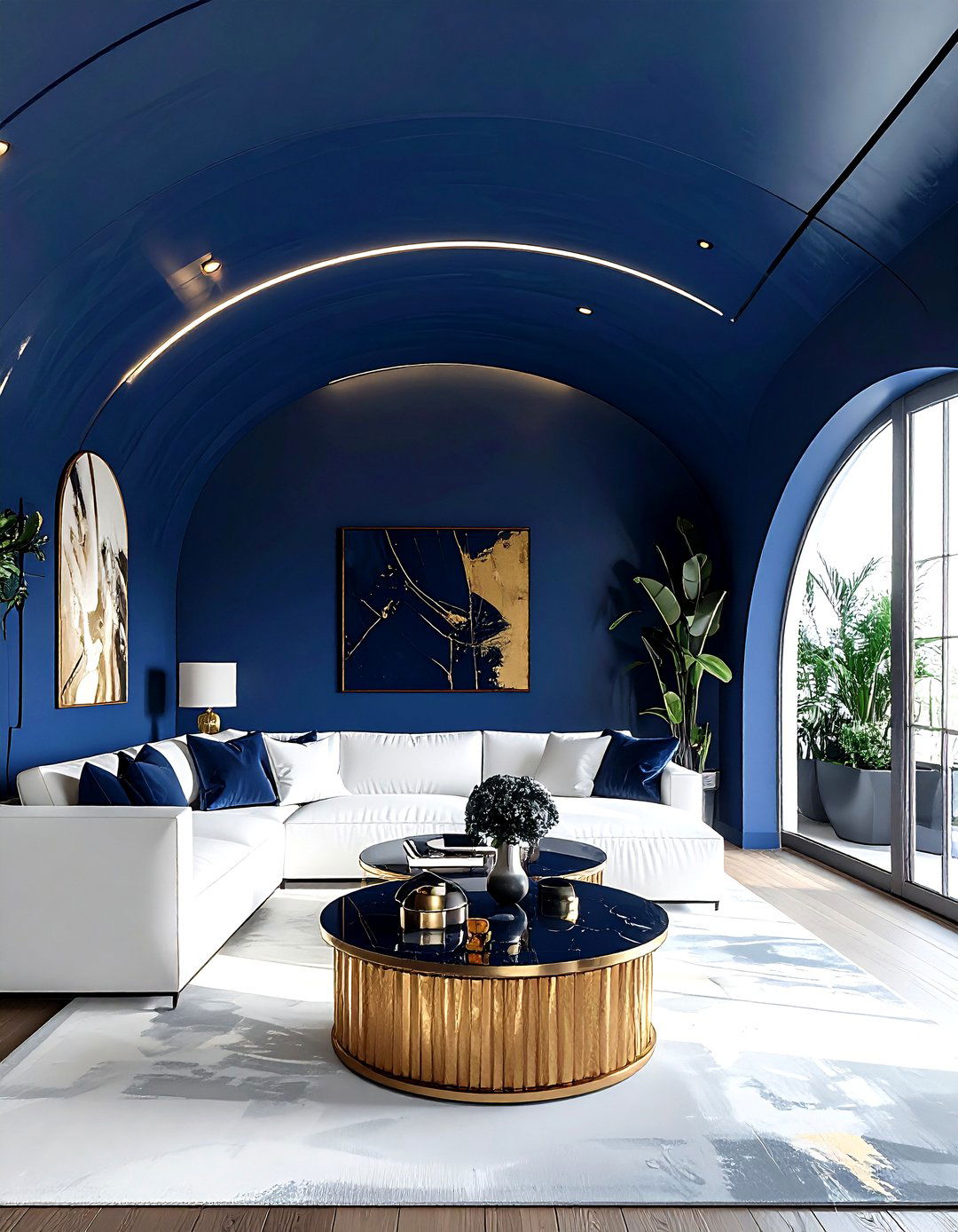 Painted Barrel Ceiling - 30 living room barrel ceiling ideas