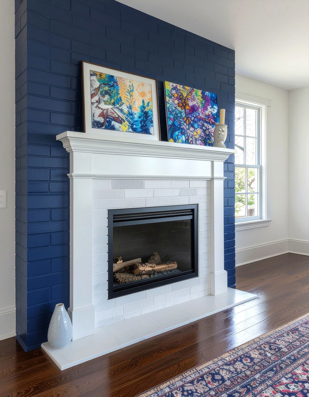 Painted Brick Fireplace - 30 fireplace surround ideas