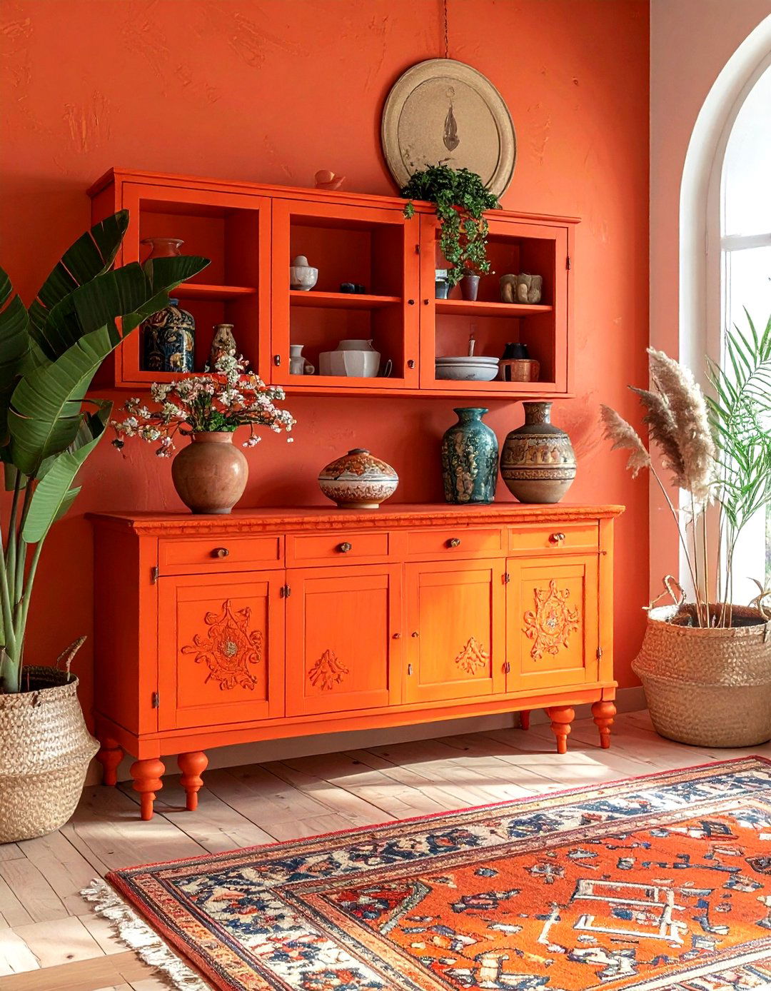 Painted Cabinet Buffet - 30 living room Bohemian furniture ideas