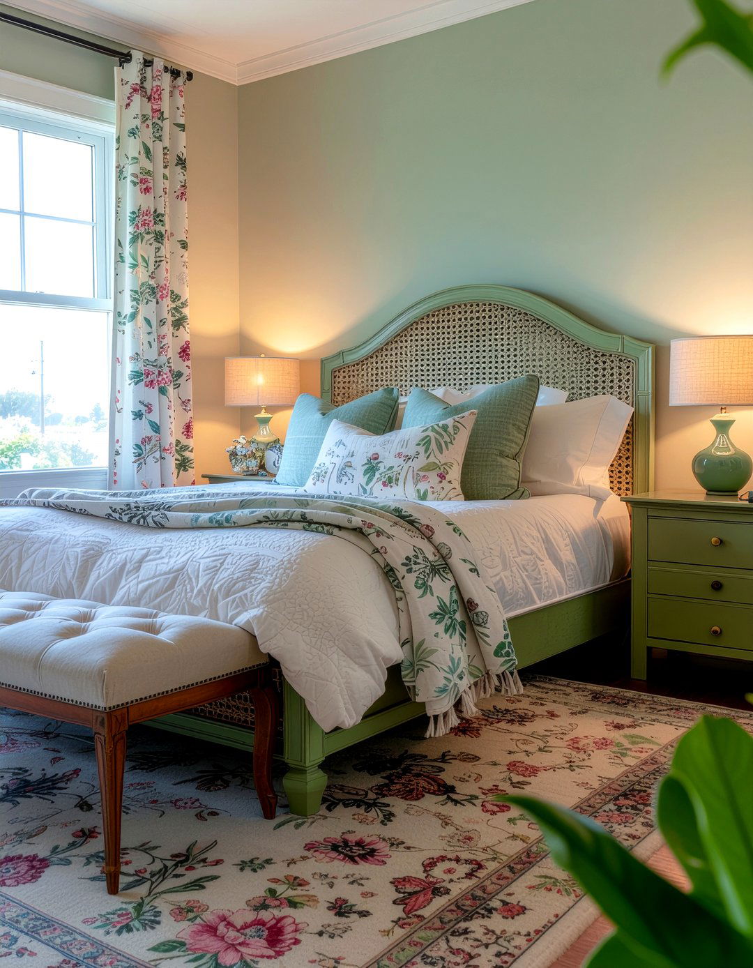 Painted Cane Headboard - 30 bedroom cane headboards