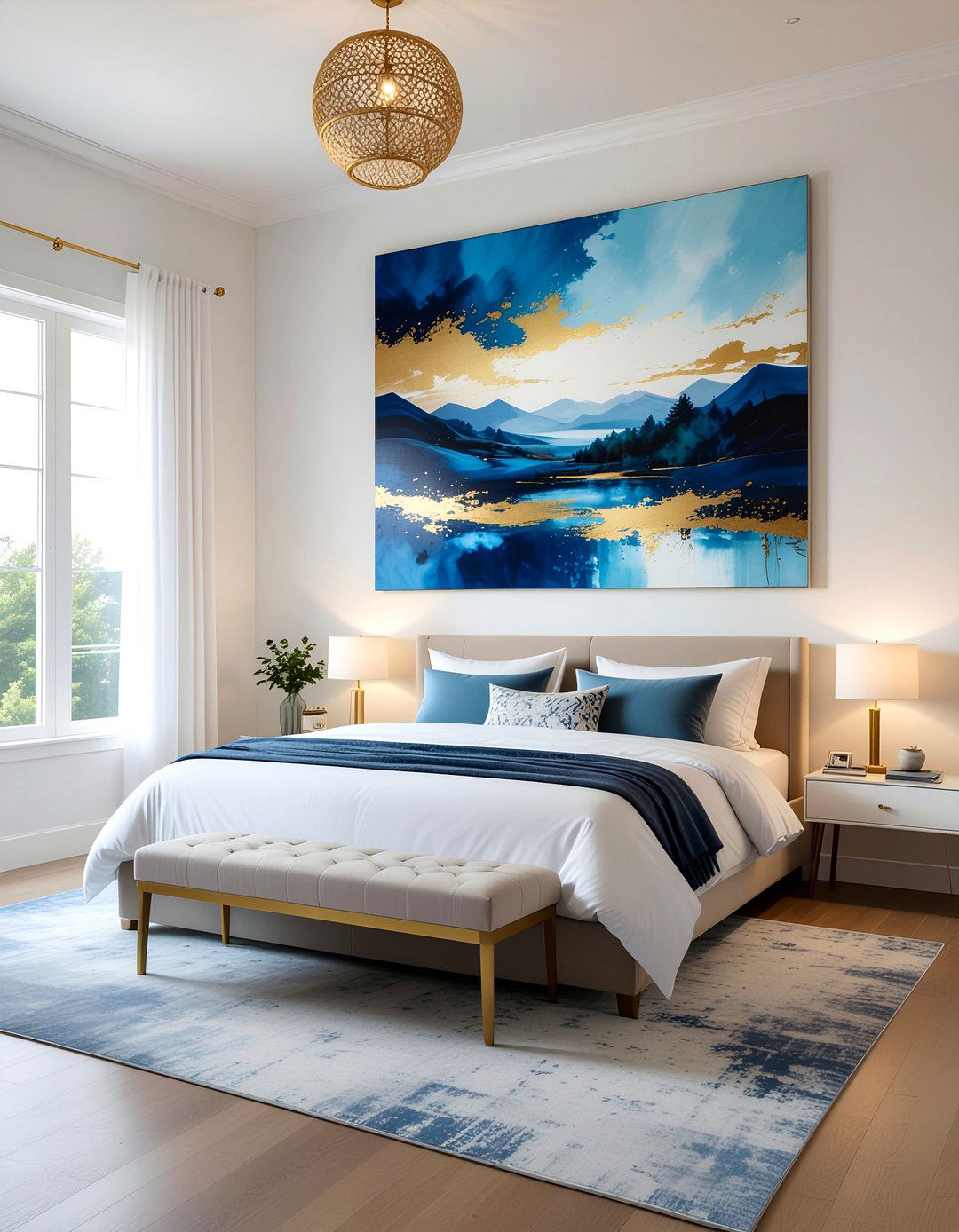 Painted Canvas Screen - 30 bedroom screen ideas