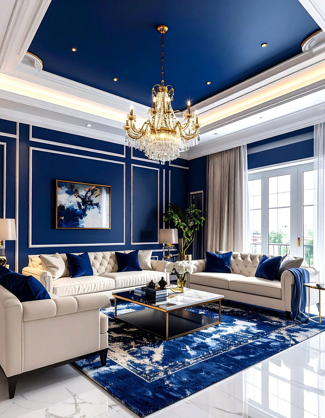 Painted Ceiling - 30 living room ceiling design ideas