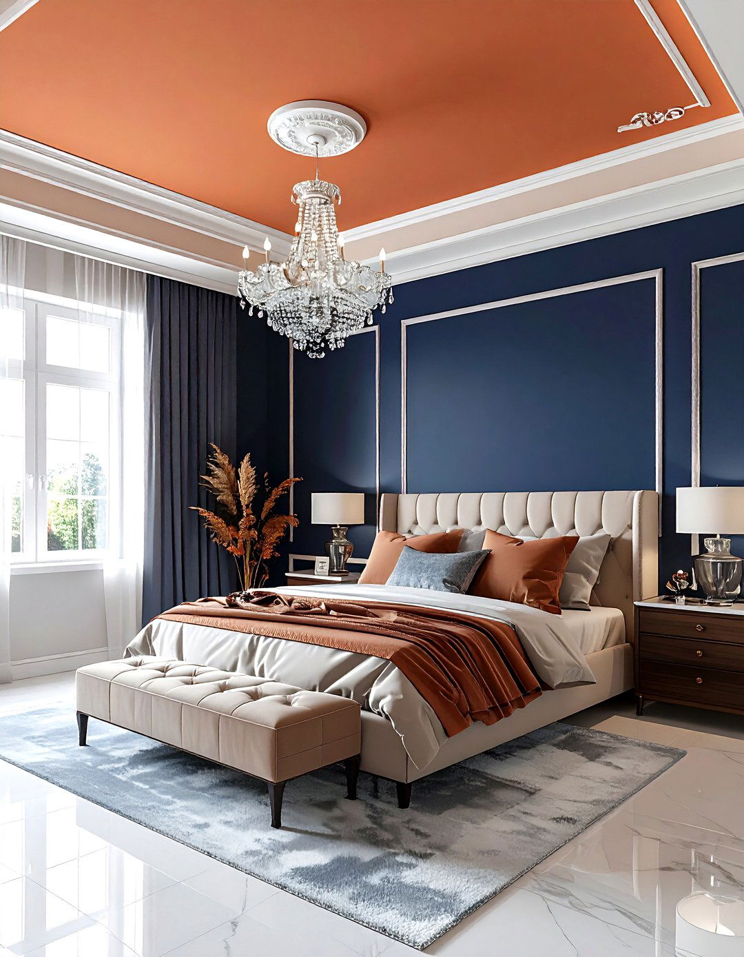 Painted Ceiling Feature Bedroom - 30 maximalist bedroom ideas
