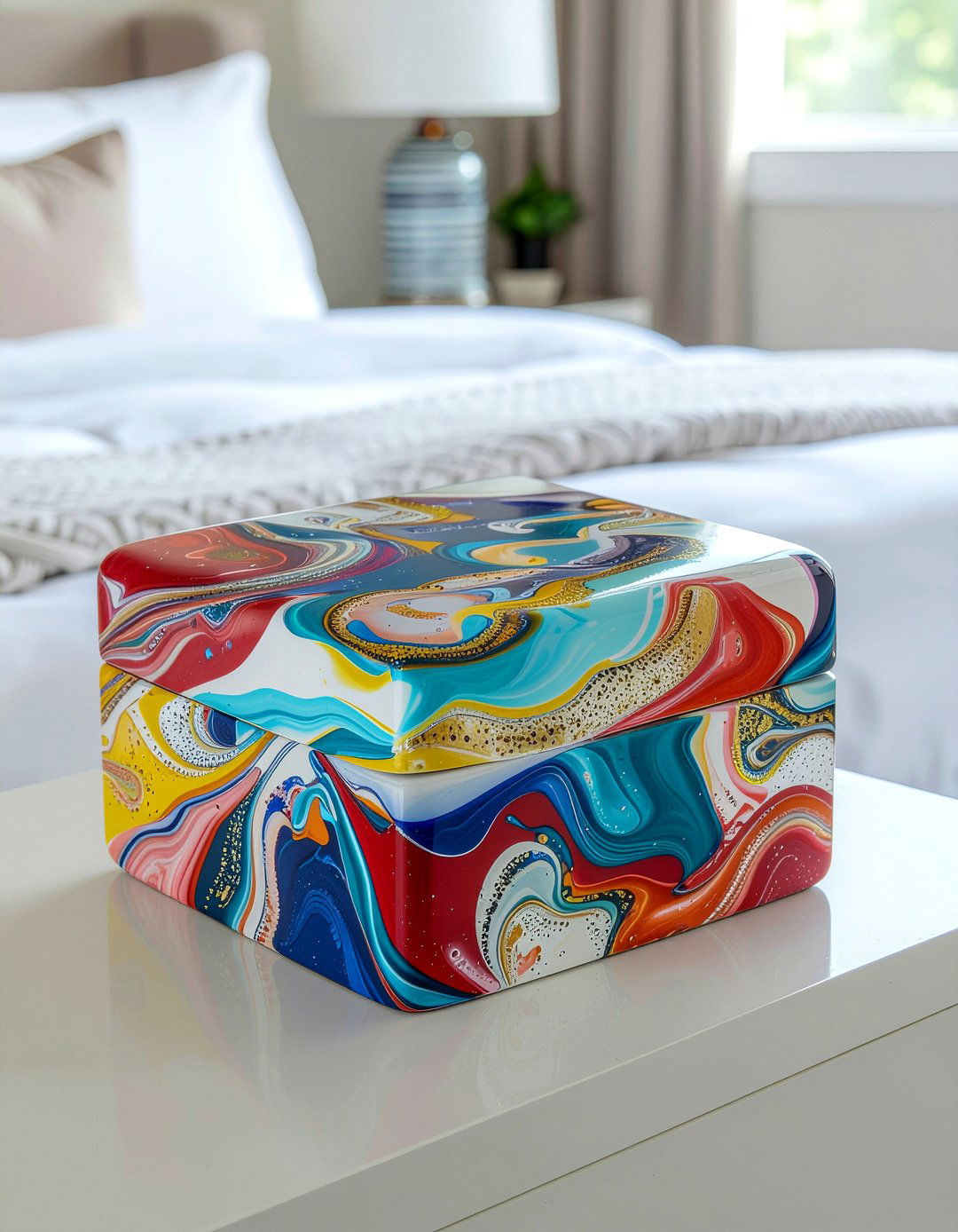 Painted Ceramic Box - 30 bedroom decorative boxes