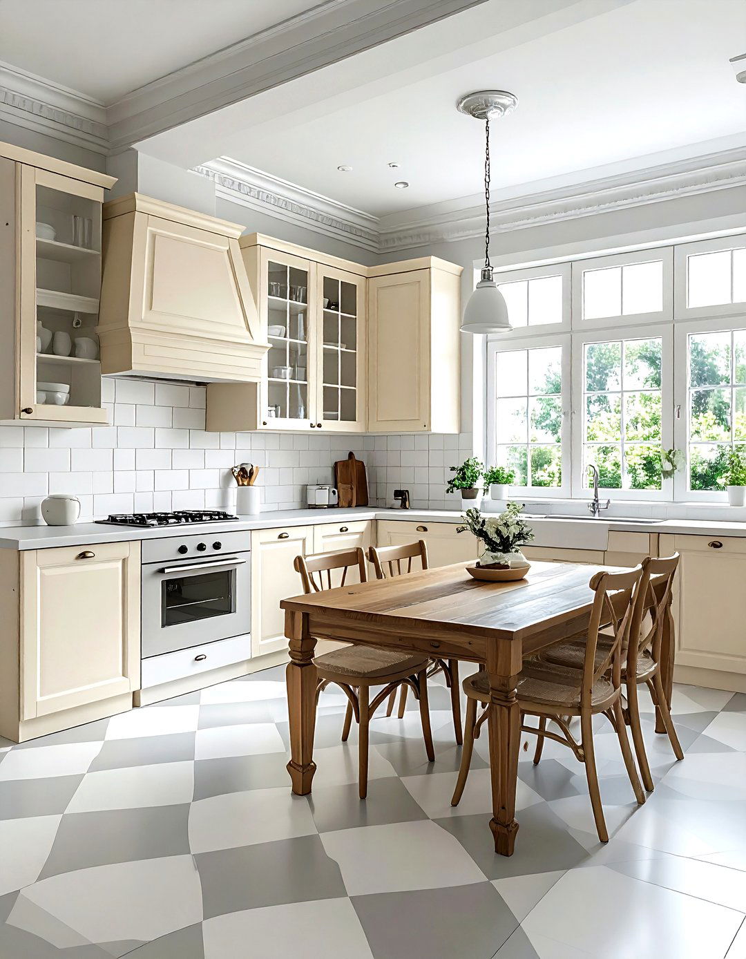 Painted Floor - 30 cheap kitchen ideas